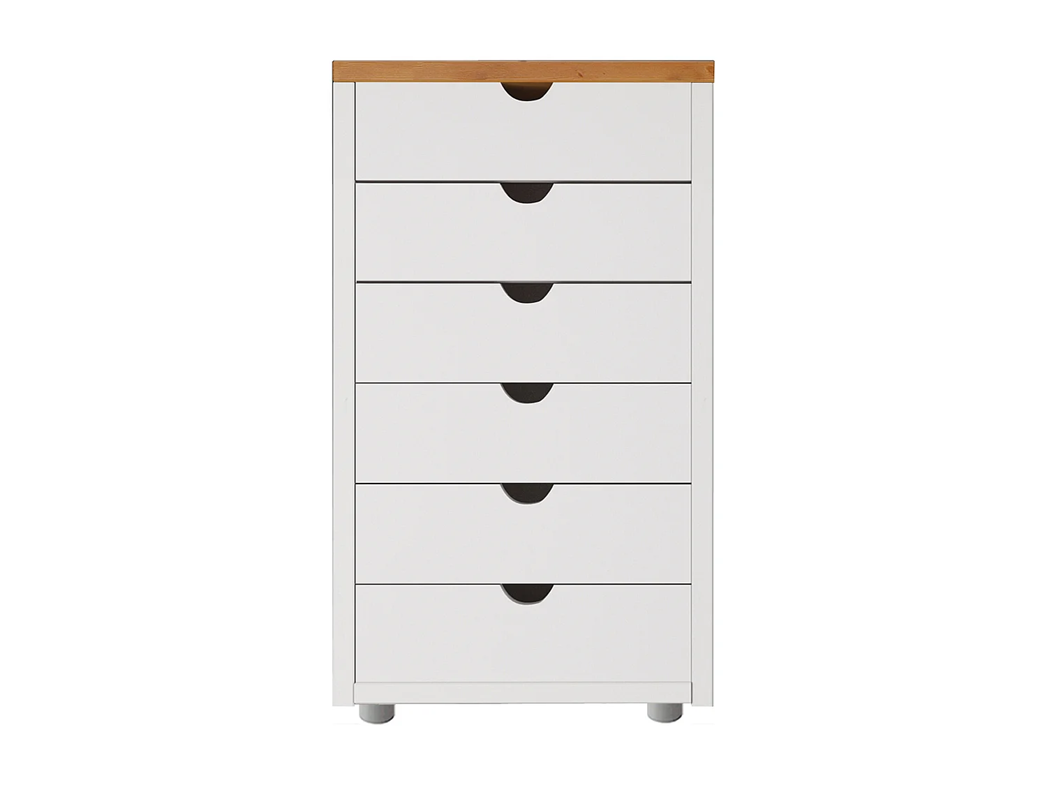 Gava | Commode à 6 tiroirs en pin blanc et nature