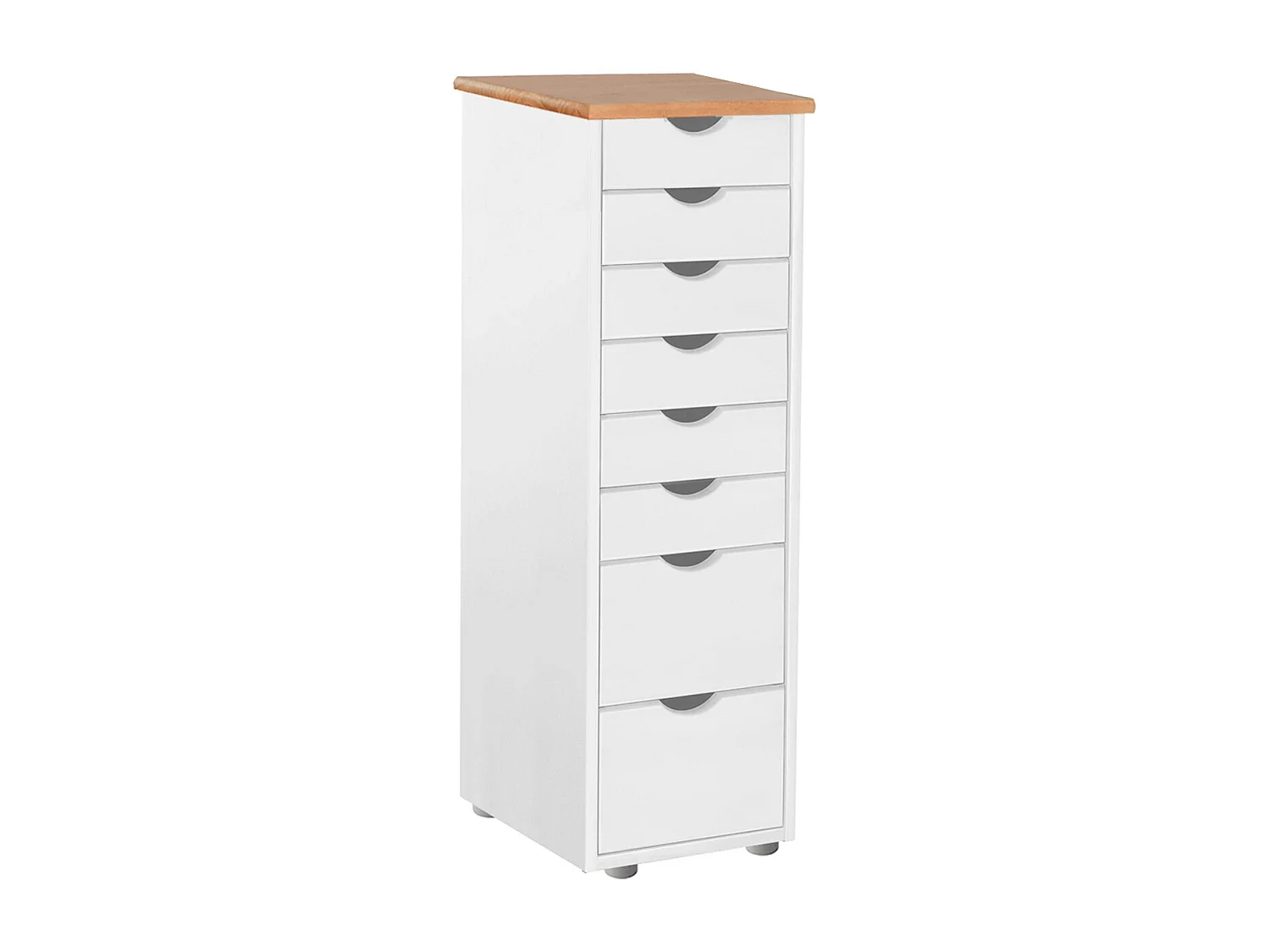 Gava | Commode 8 tiroirs en pin blanc et nature