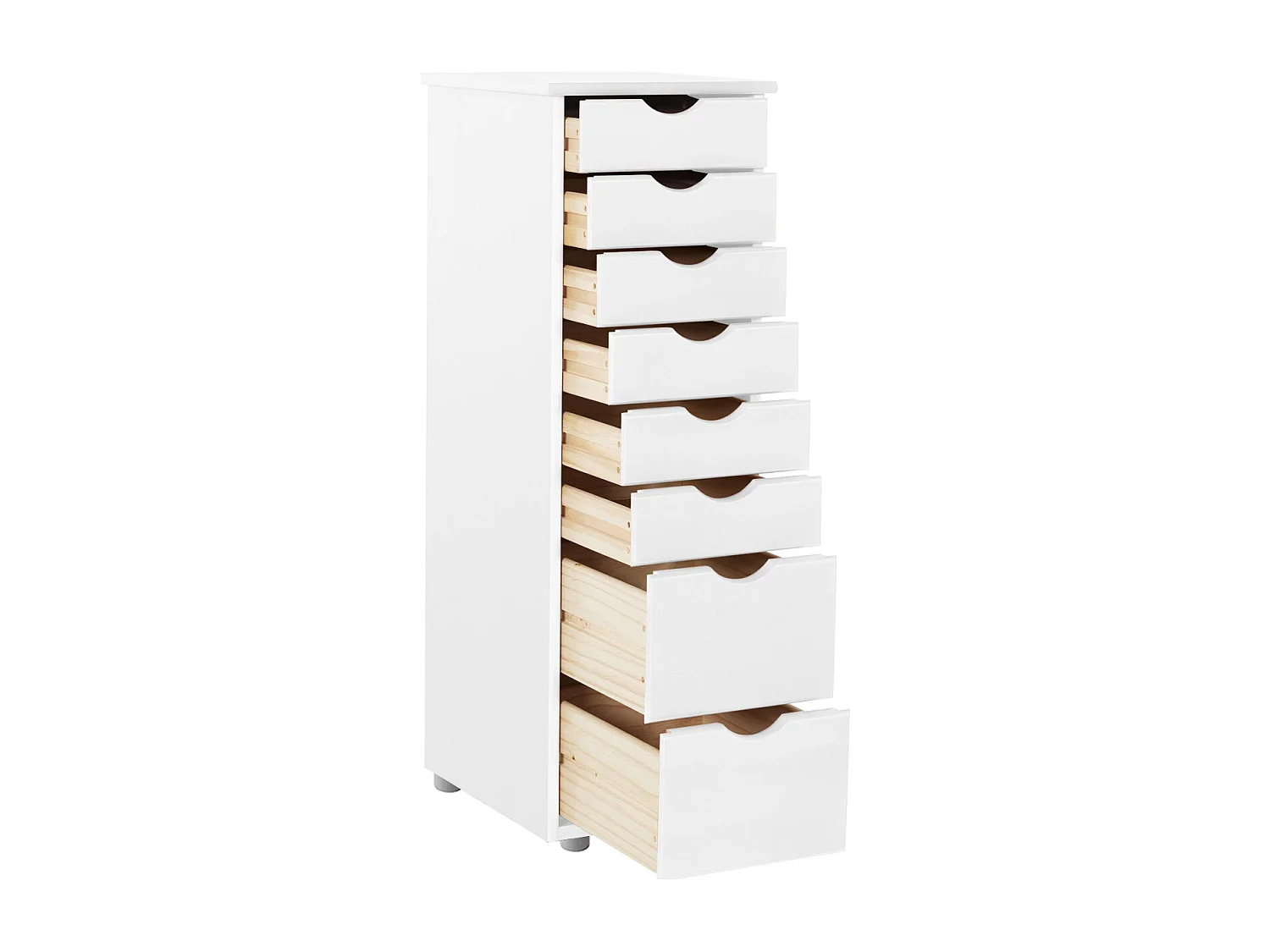 Gava | Commode à 6 tiroirs en pin blanc