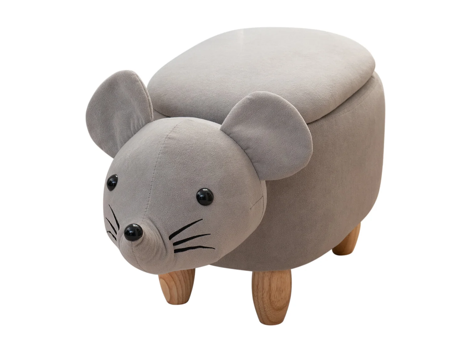 Tabouret animal souris gris
