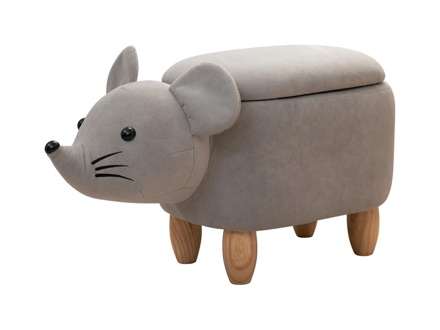 Tabouret animal souris gris