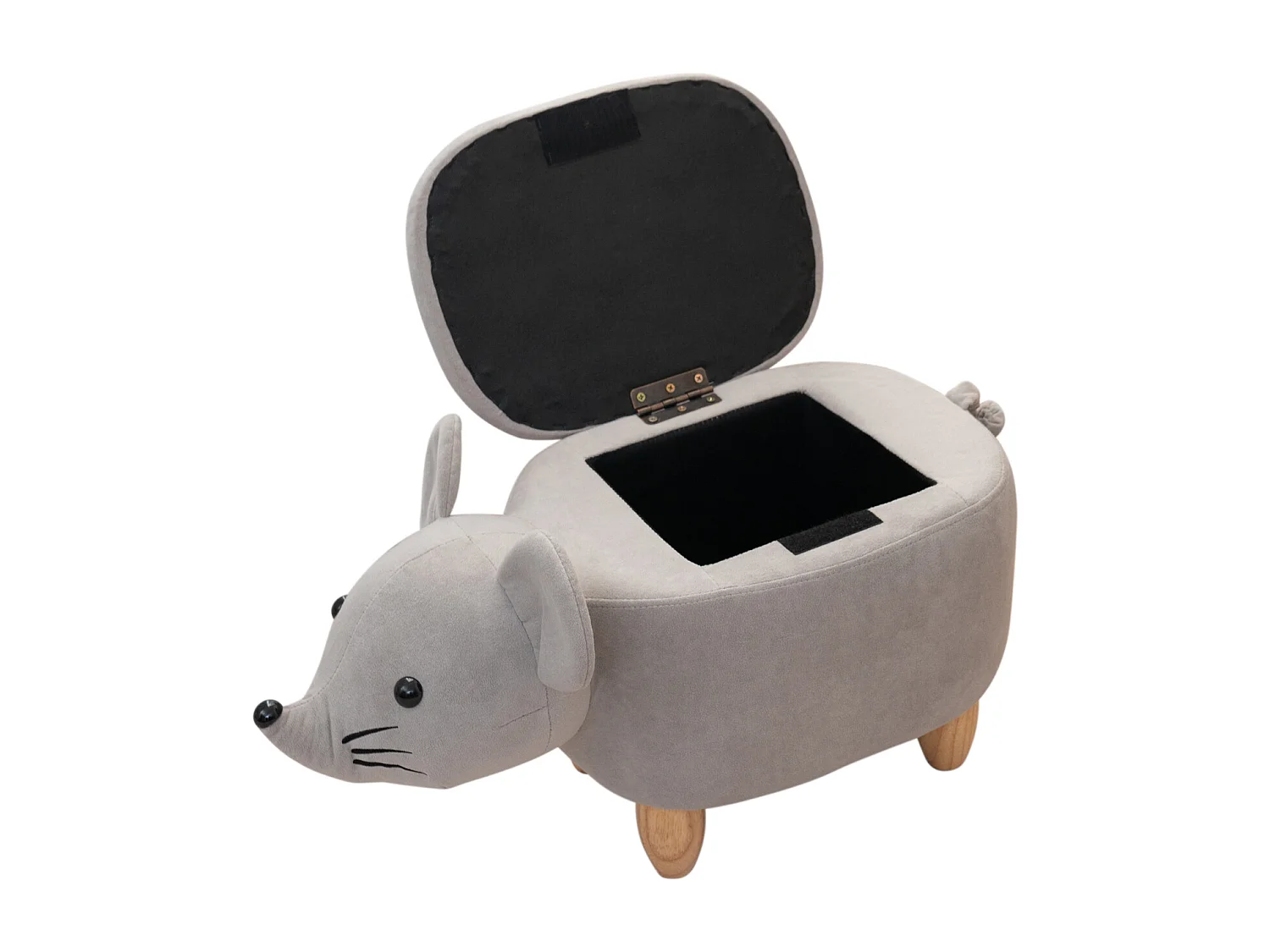 Tabouret animal souris gris