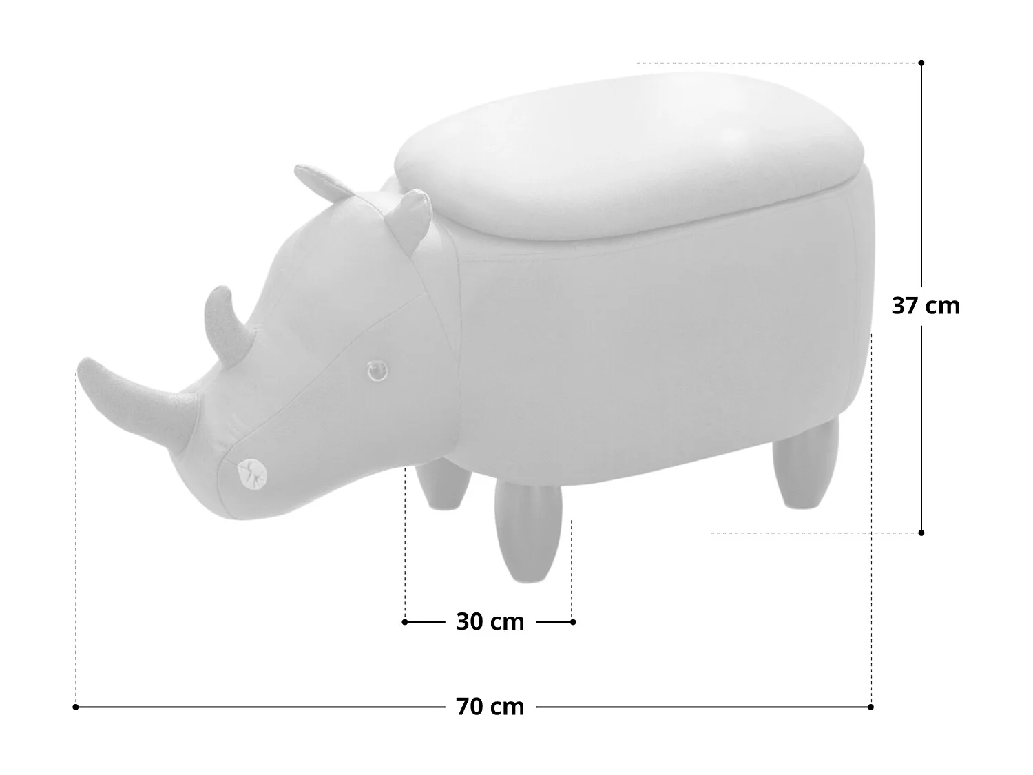 Tabouret animal rhinocéros