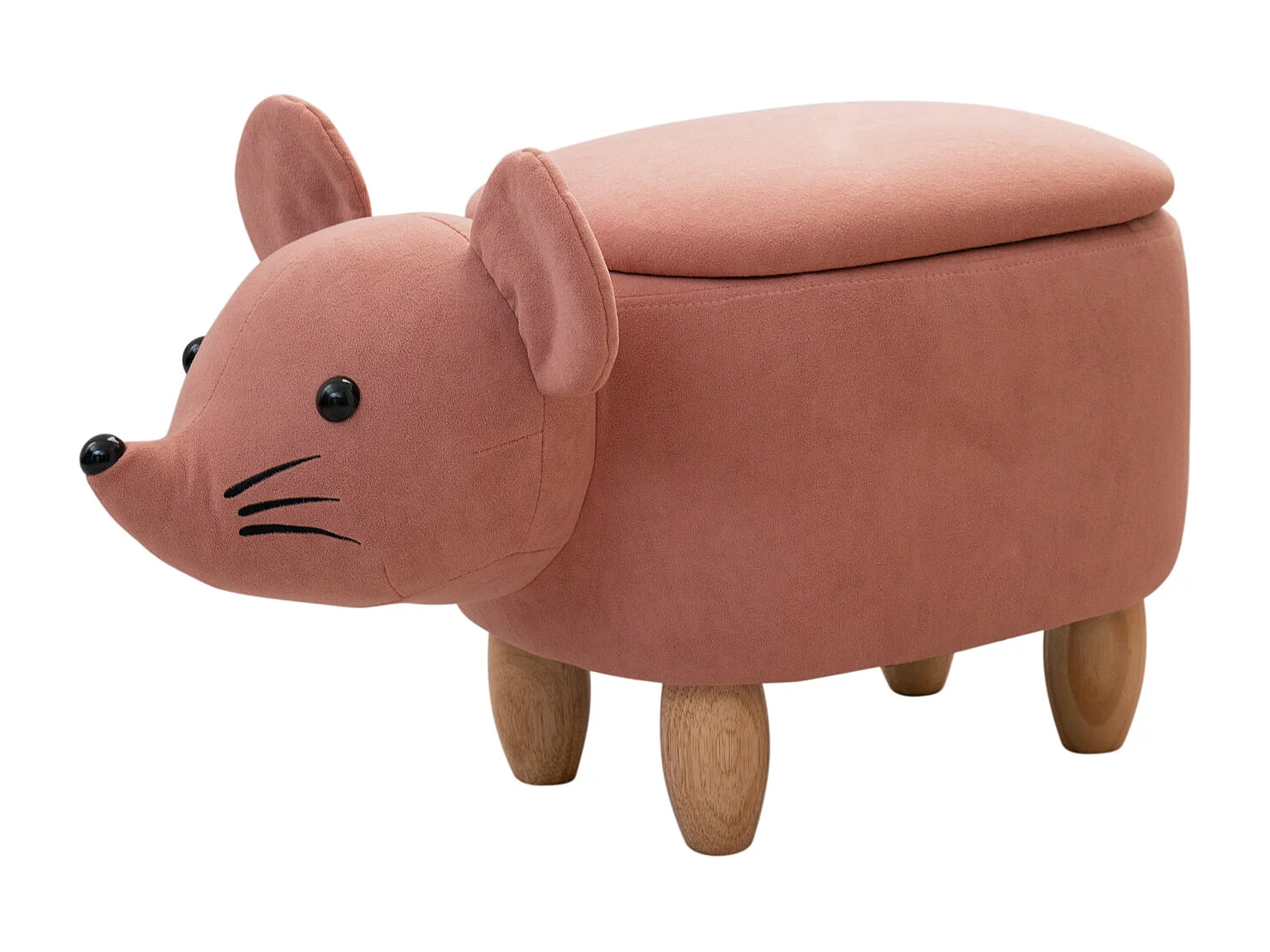 Tabouret animal souris rose