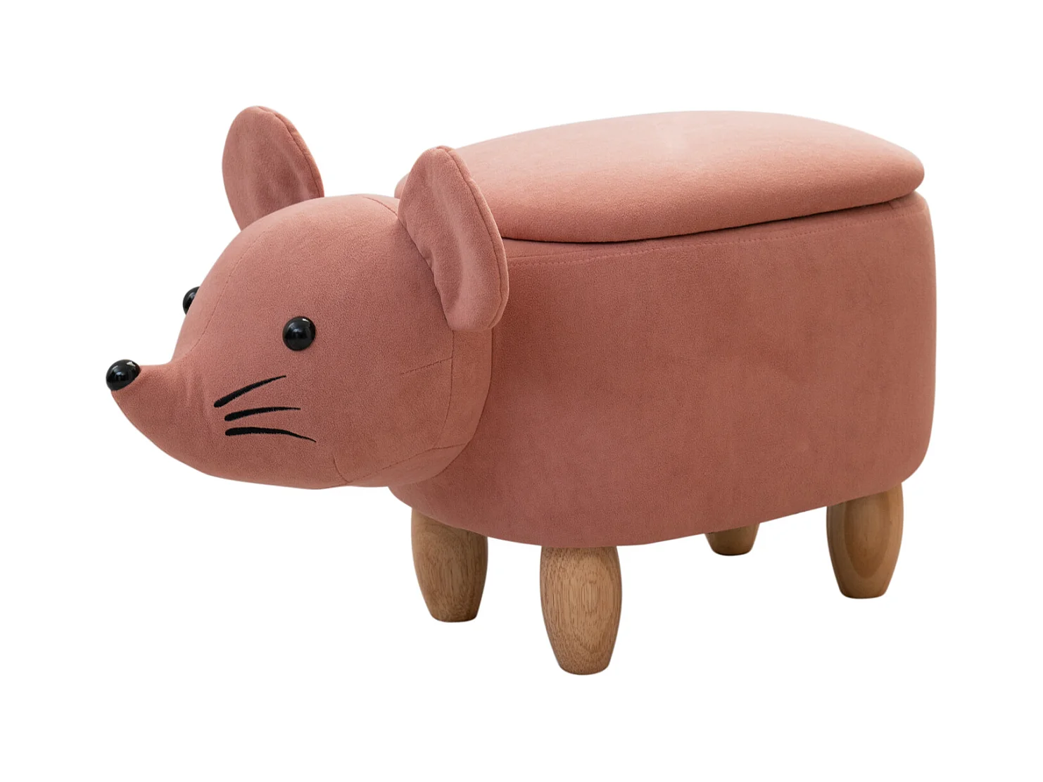 Tabouret animal souris rose