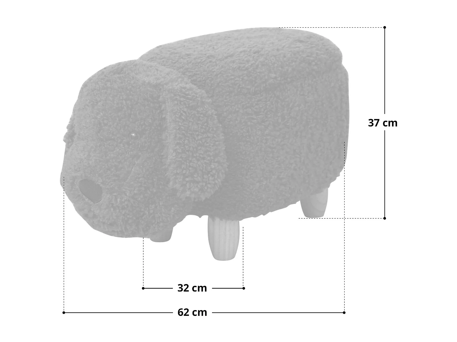 Tabouret animal caniche