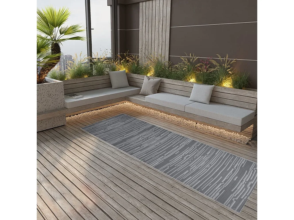 Seran  Tapis d'extérieur ARAKIL anthracite 80 x 250 cm PP