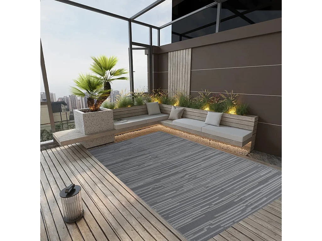 Seran  Tapis d'extérieur ARAKIL anthracite 140x200 cm PP