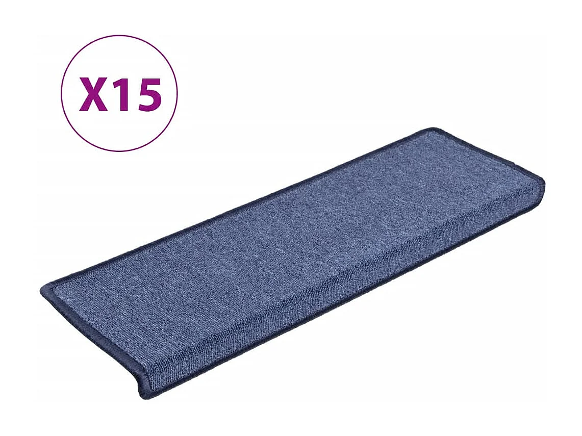 Prolenta Premium -  Alfombras de peldaños de escalera 15 uds azul 65x21x4 cm