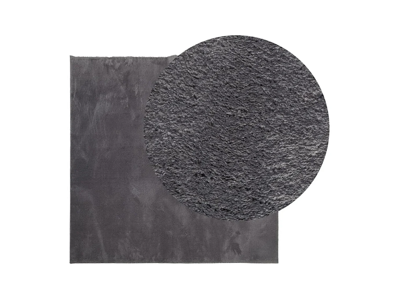 Hester  Teppich HUARTE Kurzflor Weich und Waschbar Anthrazit 240x240 cm