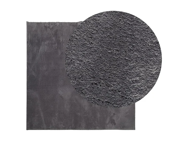 Hester  Tapis HUARTE à poils courts doux lavable anthracite 240x240 cm