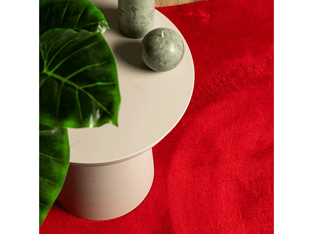 Hester  Tapis HUARTE à poils courts doux et lavable rouge 200x280 cm