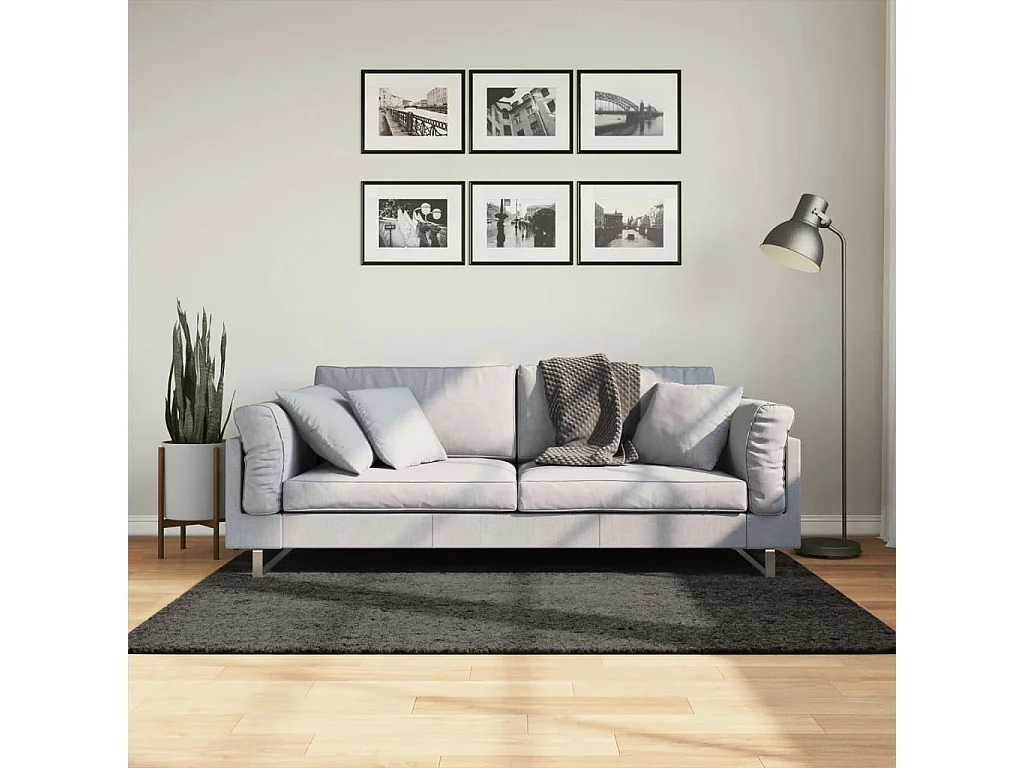 High Point  Vloerkleed ISTAN hoogpolig glanzend 120x170 cm antracietkleurig