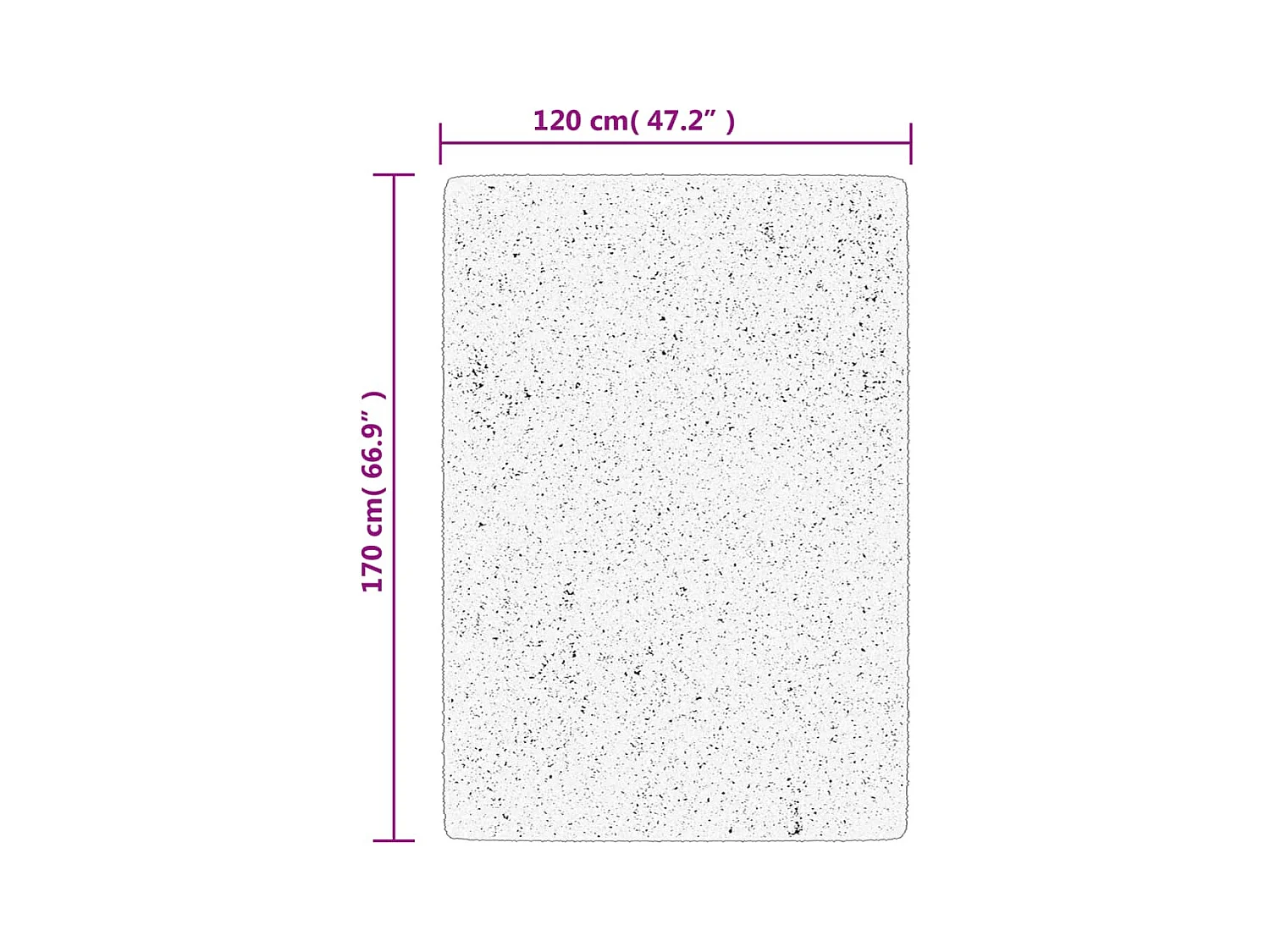 High Point  Tapis ISTAN à poils longs aspect brillant anthracite 120x170 cm