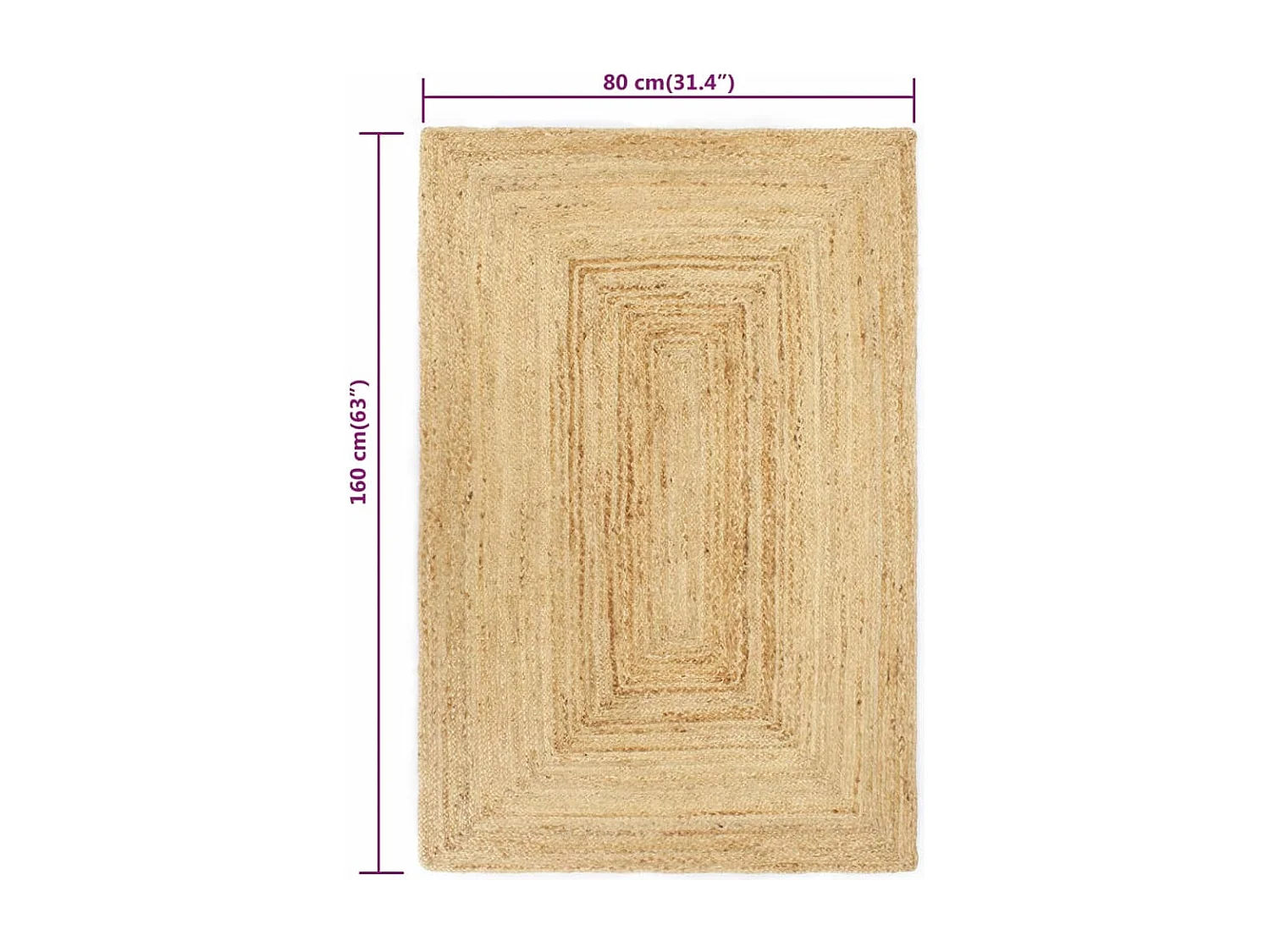 Kylva  Tapis fait à la main Jute l 80x160 cm