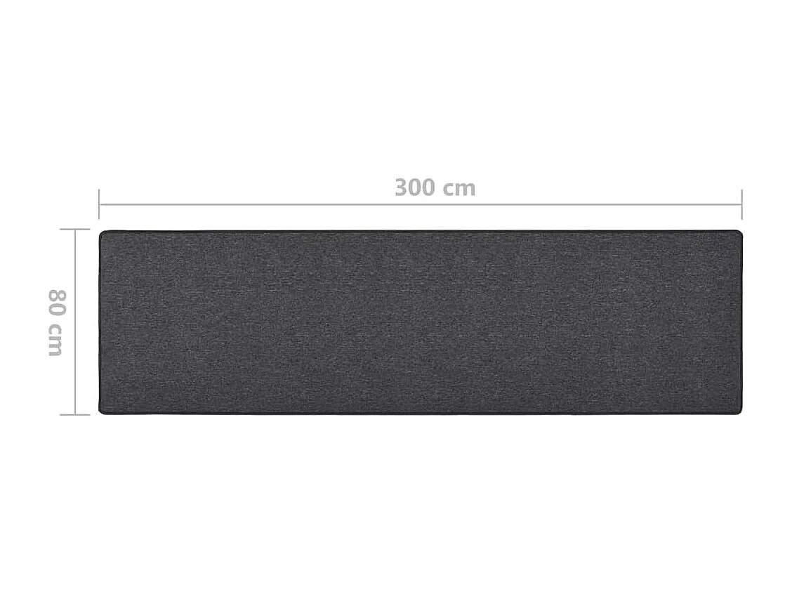 Pelle  Tapis de couloir Anthracite 80x300 cm