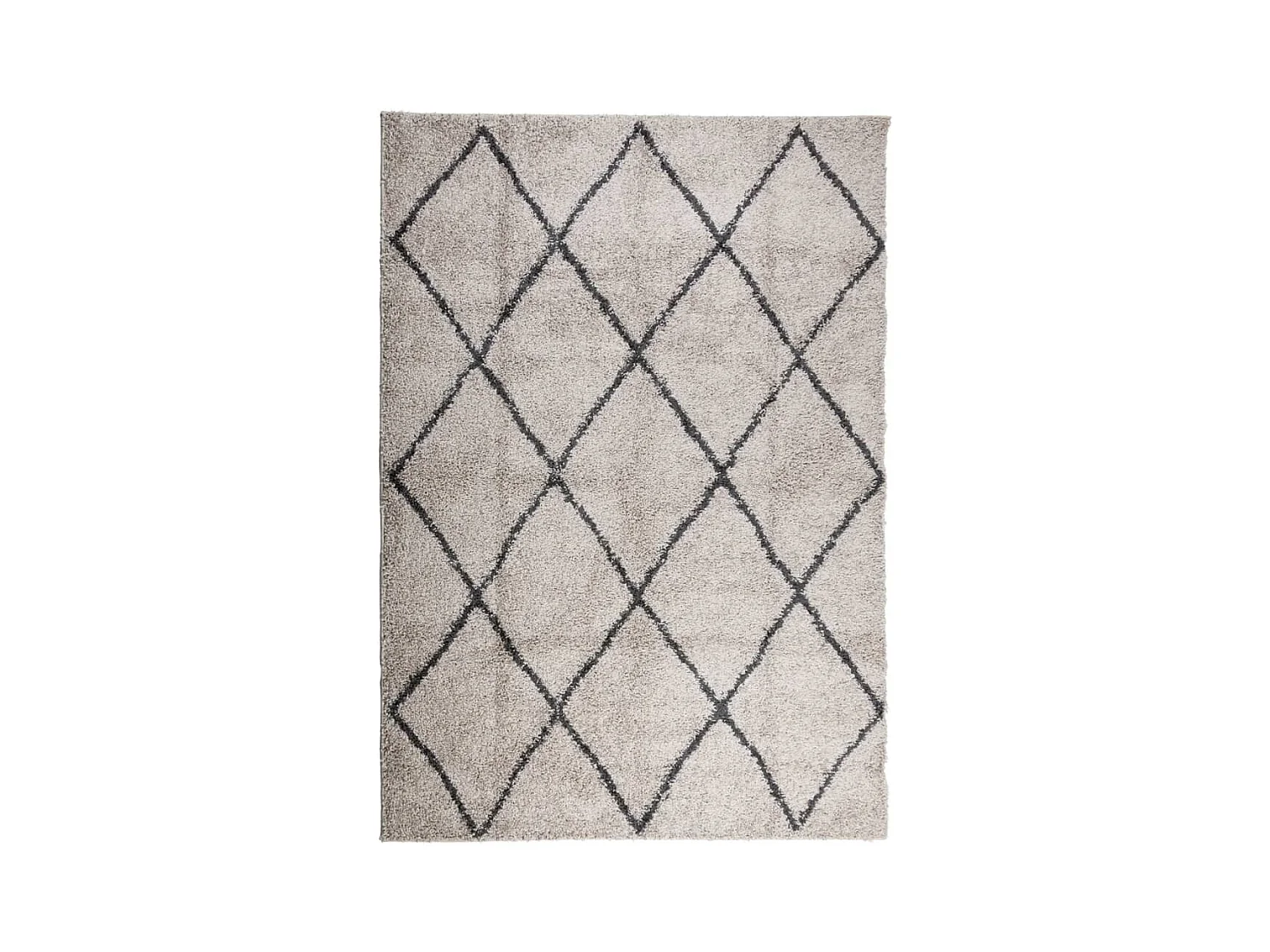 Vito  Tapis shaggy à poils longs moderne beige anthracite 140x200 cm