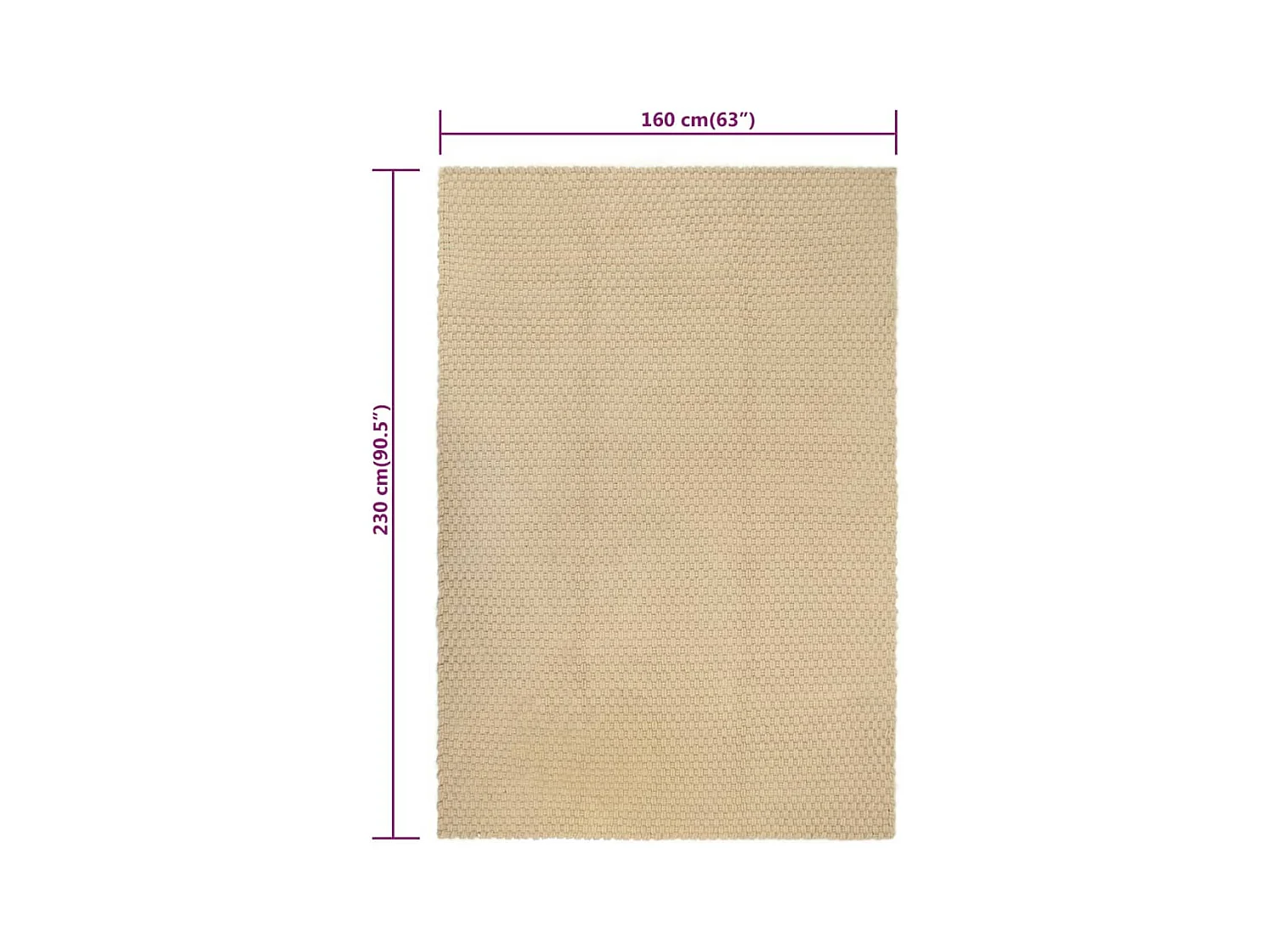 Jochem  Alfombra rectangular algodón natural 160x230 cm