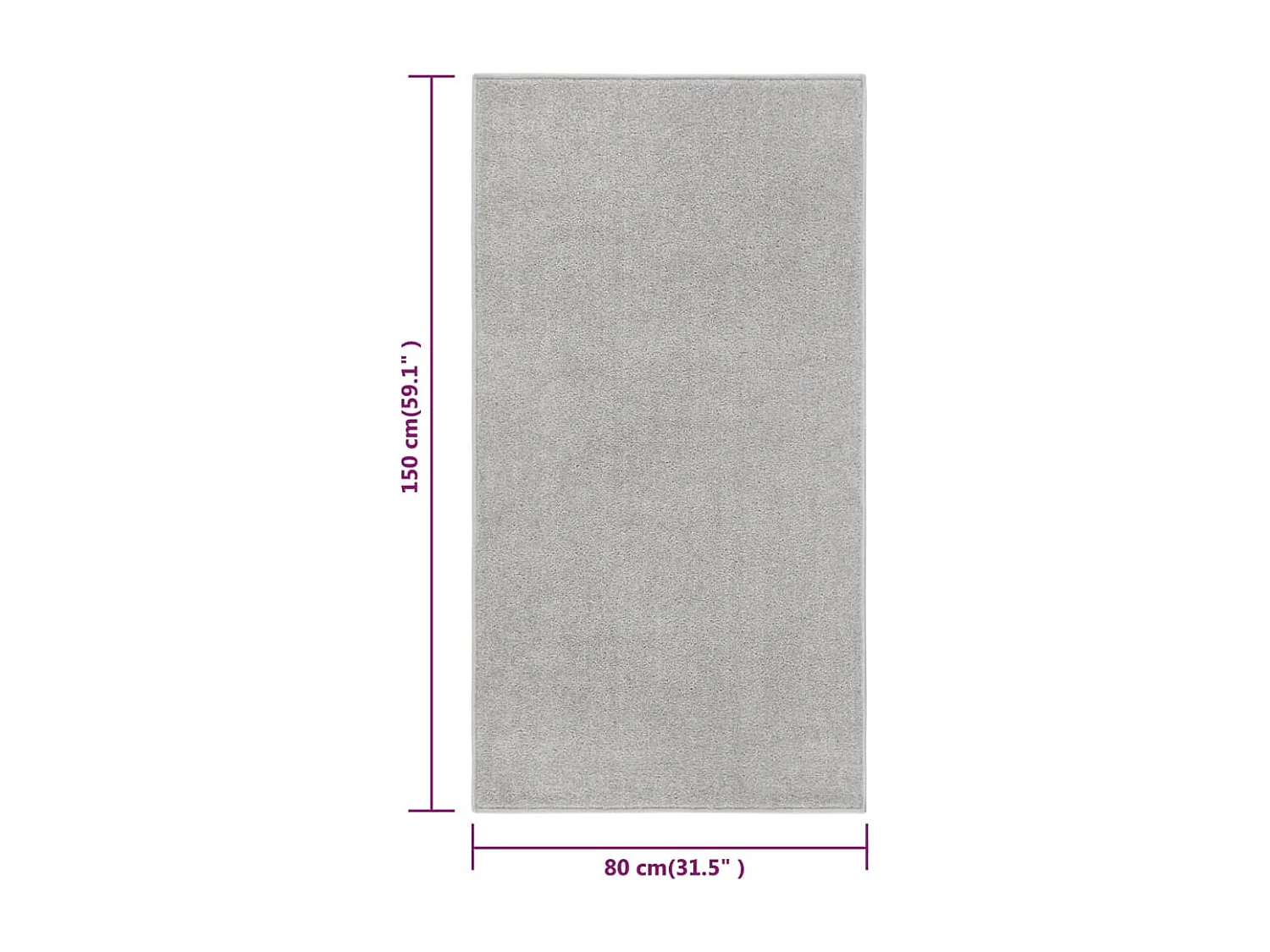 Phoebe  Teppich Kurzflor 80x150 cm Hellgrau