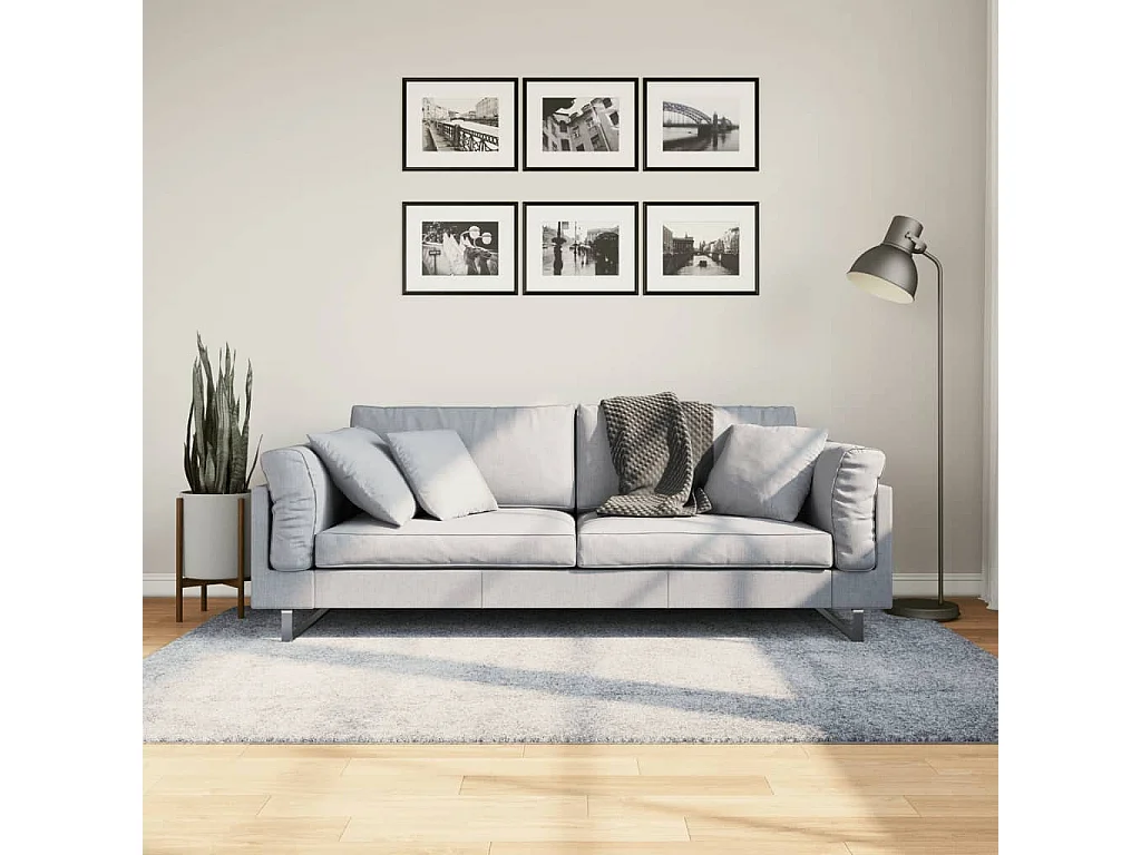 Vito  Tappeto Shaggy PAMPLONA a Pelo Lungo Moderno Blu 140x200 cm