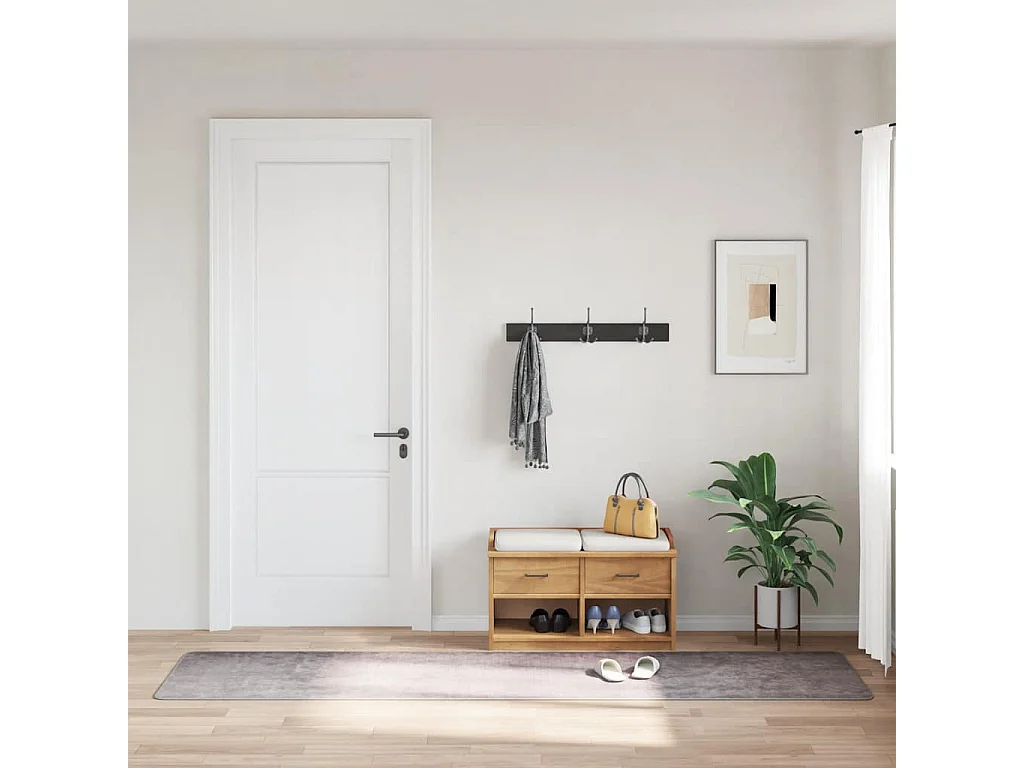 Elsje  Tapis lavable antidérapant 80x300 cm Gris