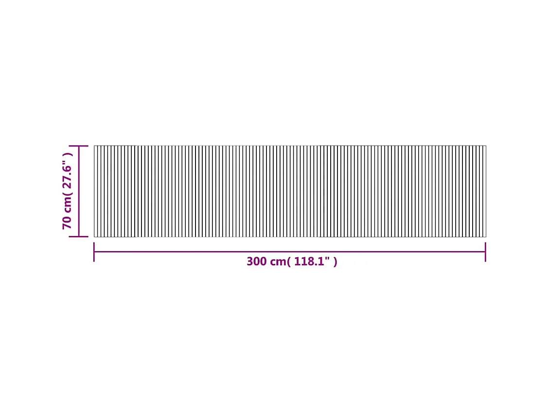 Wakil  Teppich Rechteckig Schwarz 70x300 cm Bambus
