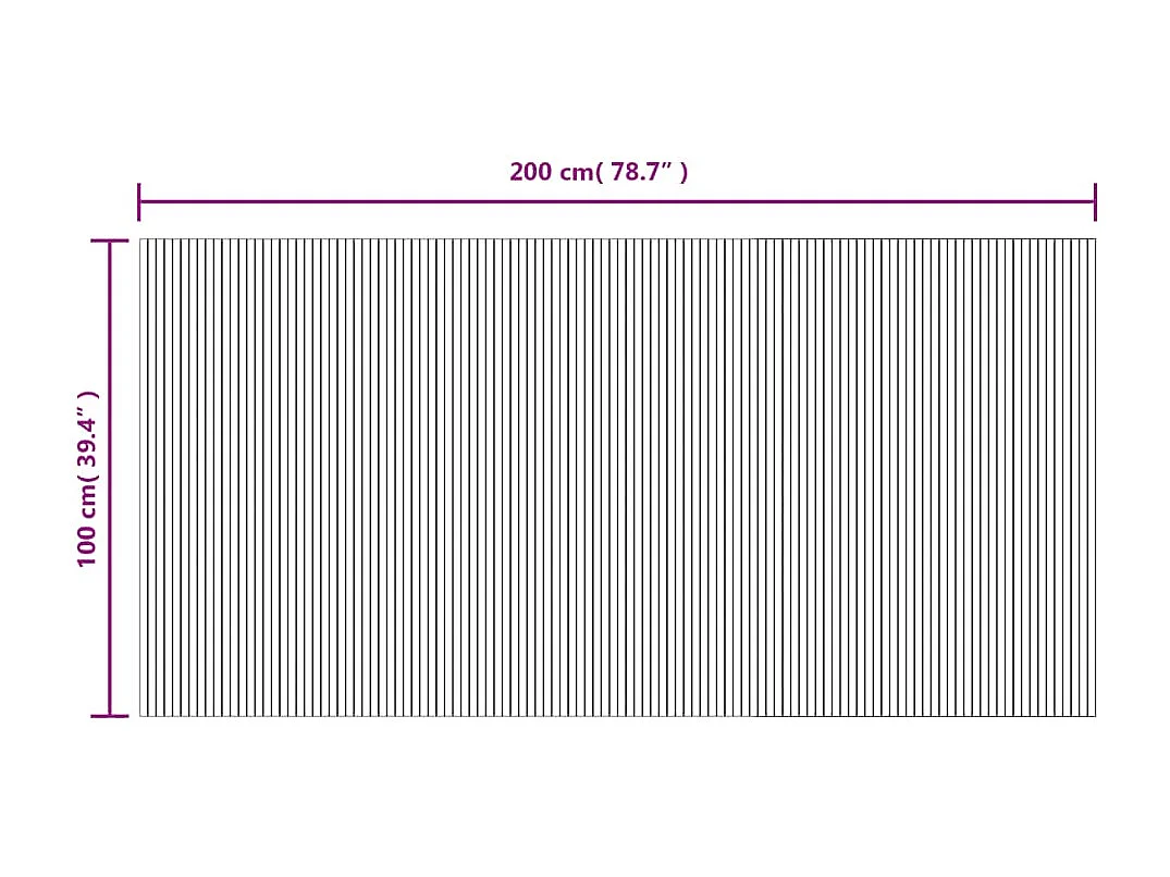 Wakil  Tapis rectangulaire marron foncé 100x200 cm bambou