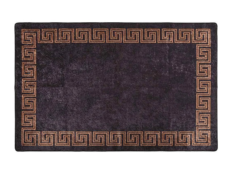 Elsje  Tapis lavable antidérapant 160x230 cm noir et doré