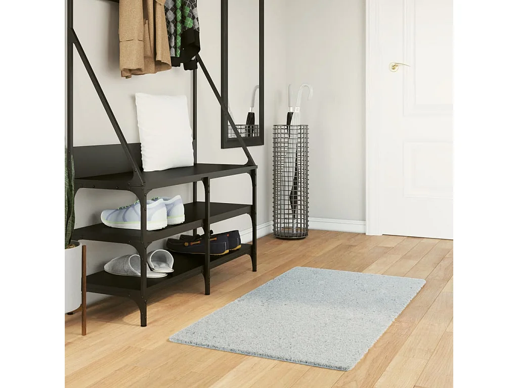 Hester  Tapis HUARTE à poils courts doux et lavable bleu 60x110 cm