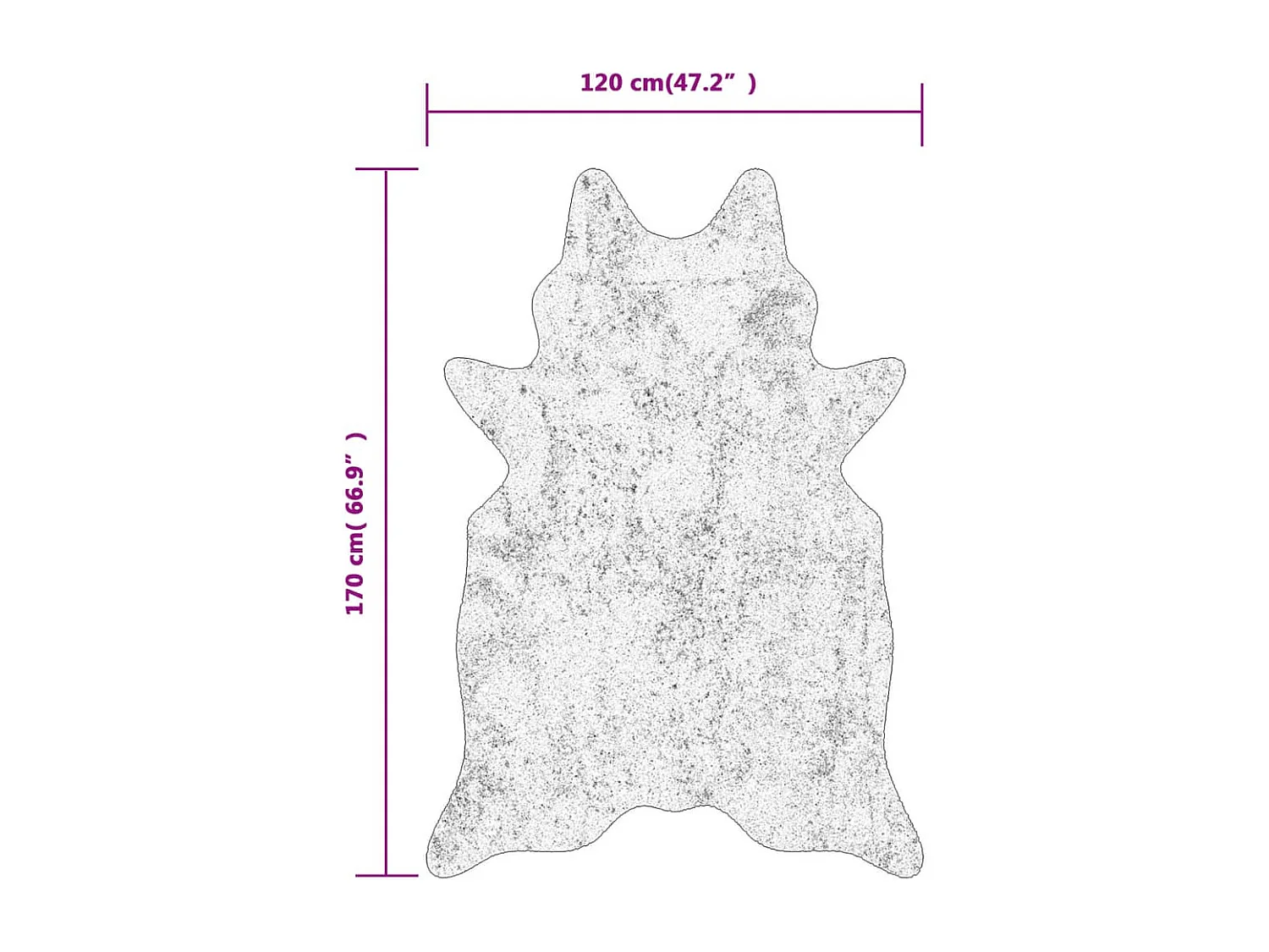 Luut  Tappeto Marrone e Bianco 120x170cm Mucca Lavabile Antiscivolo