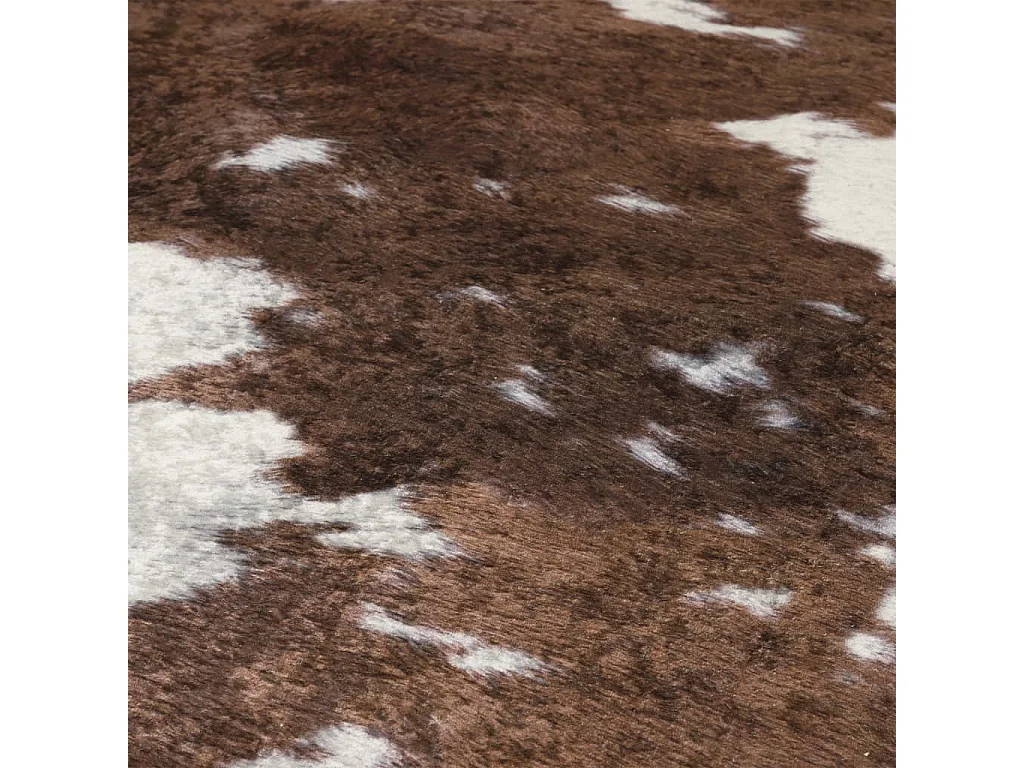 Luut  Alfombra lavable antideslizante vaca marrón y blanco 120x170 cm