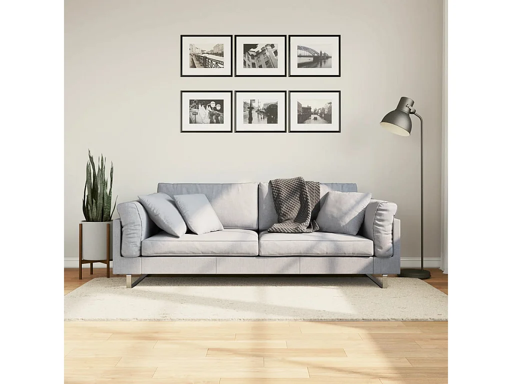 Vito  Teppich Shaggy Hochflor Modern Creme 100x200 cm