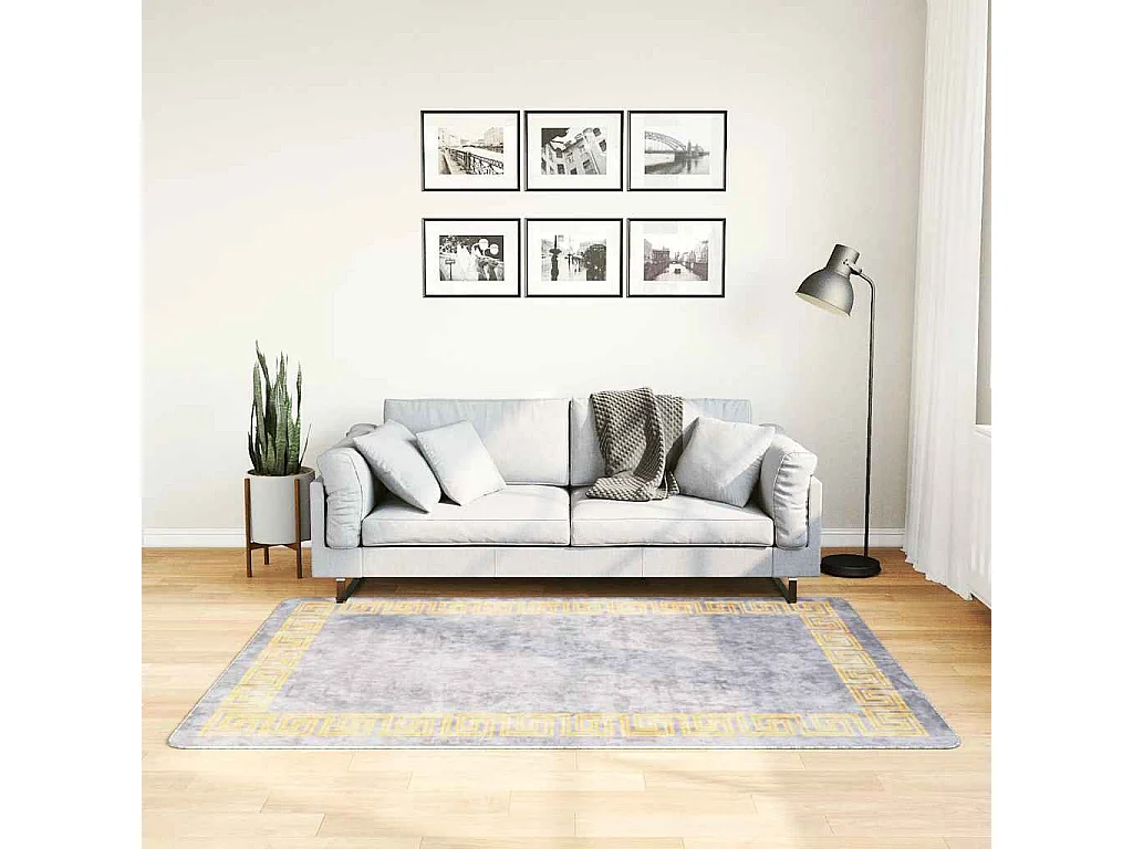 Elsje  Tapis lavable antidérapant 120x180 cm gris