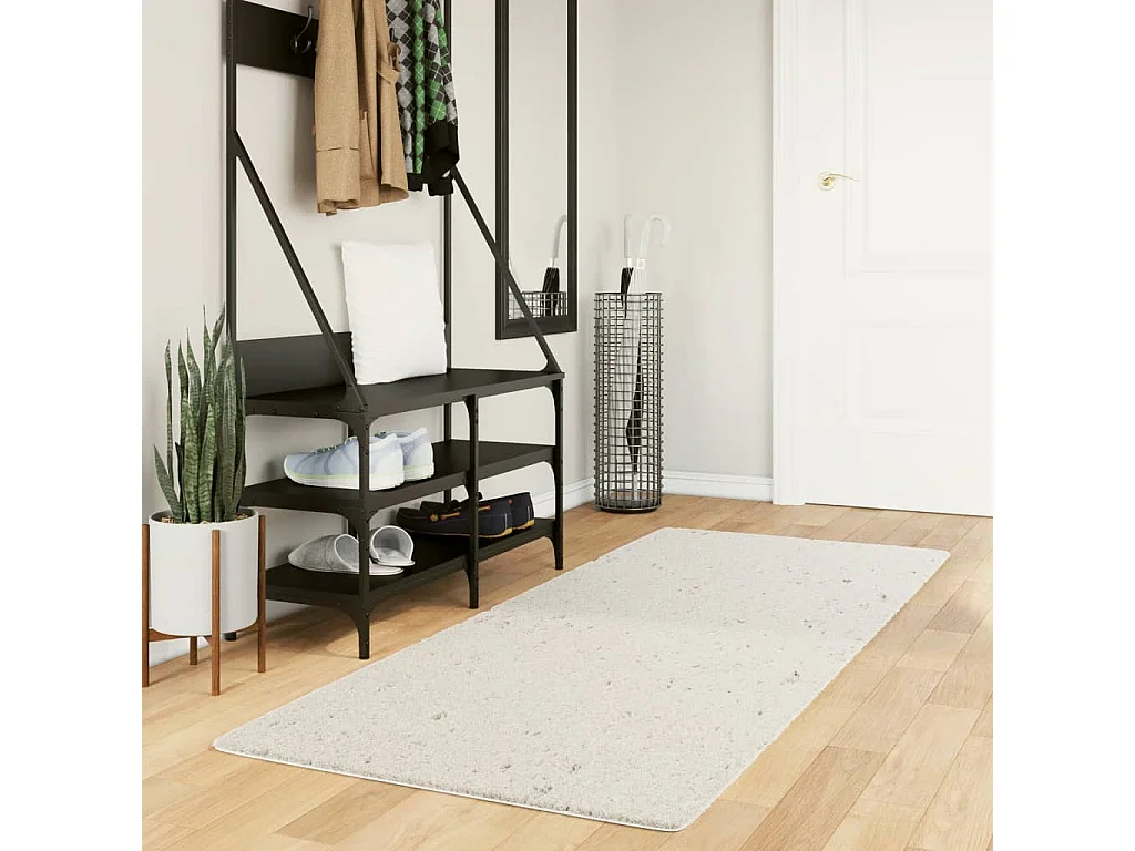 Vito  Tappeto Shaggy PAMPLONA a Pelo Lungo Moderno Crema 80x200 cm