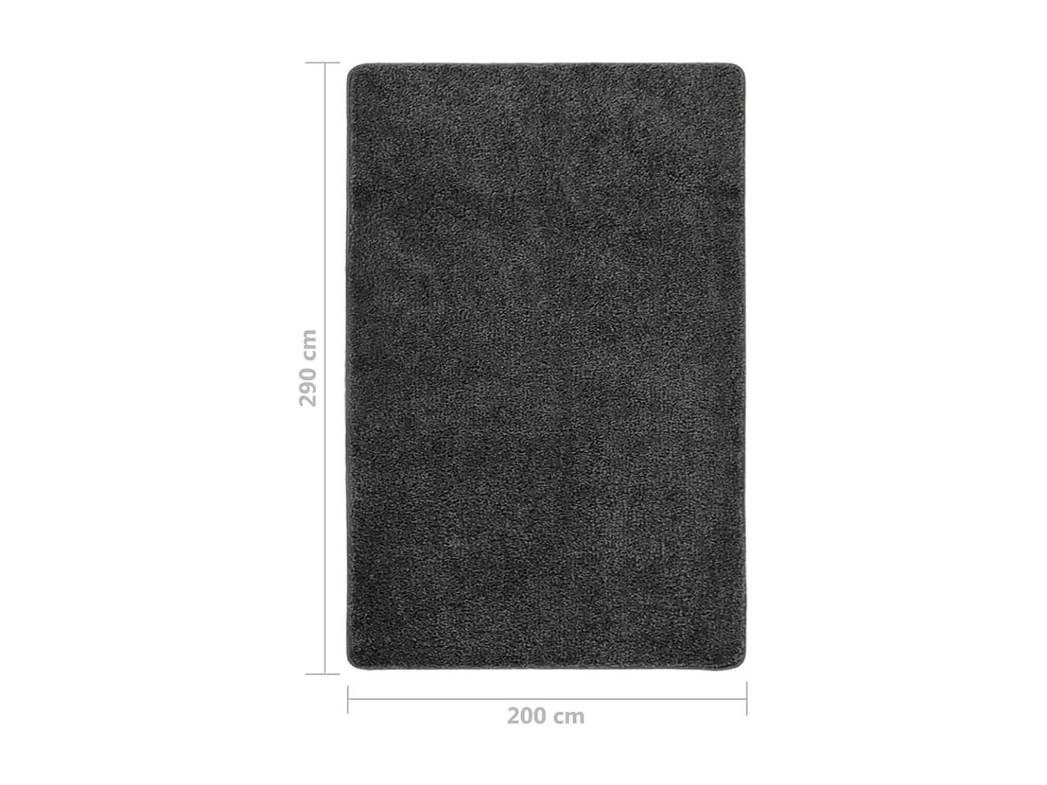 Charleroi  Tapis shaggy antidérapant Gris 200x290 cm