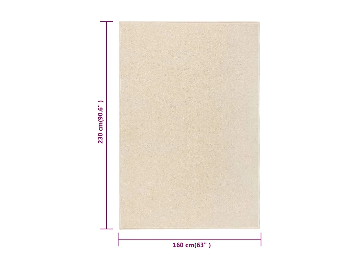 Phoebe  Tapis à poils courts 160x230 cm Crème