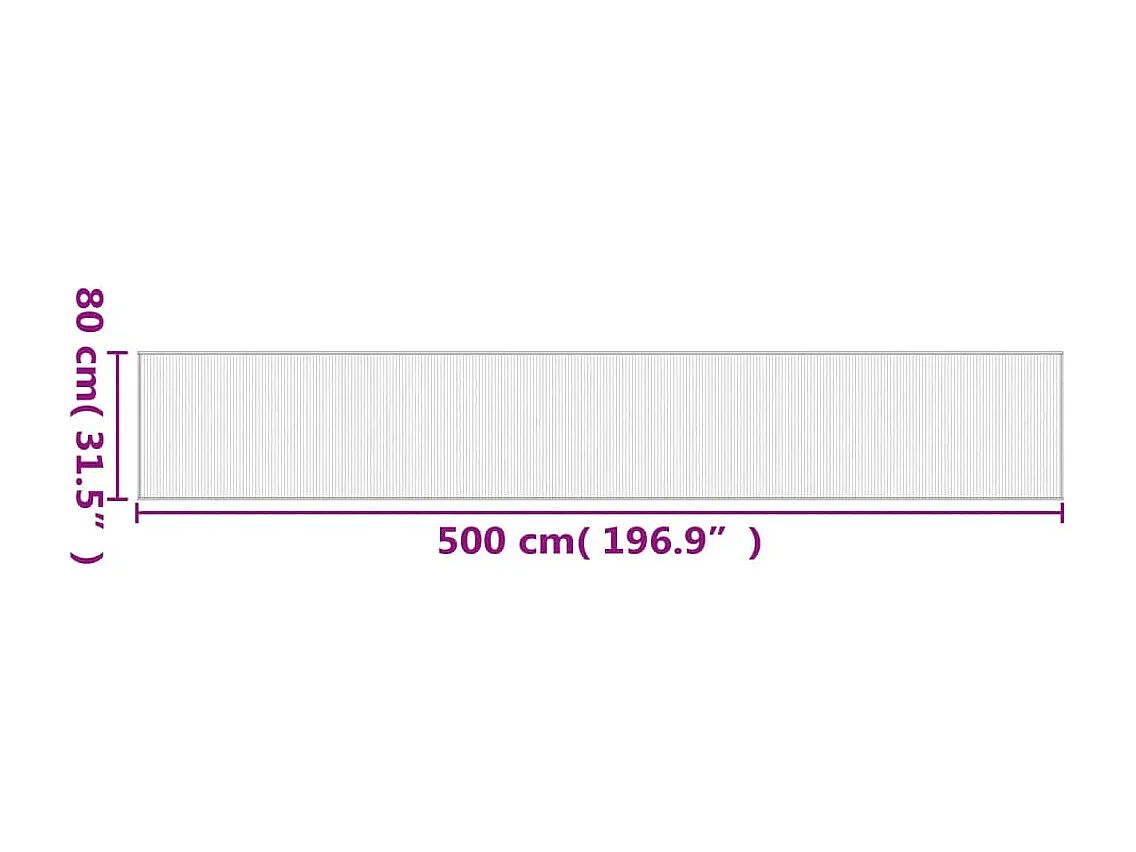 Senad  Tapis rectangulaire noir 80x500 cm bambou