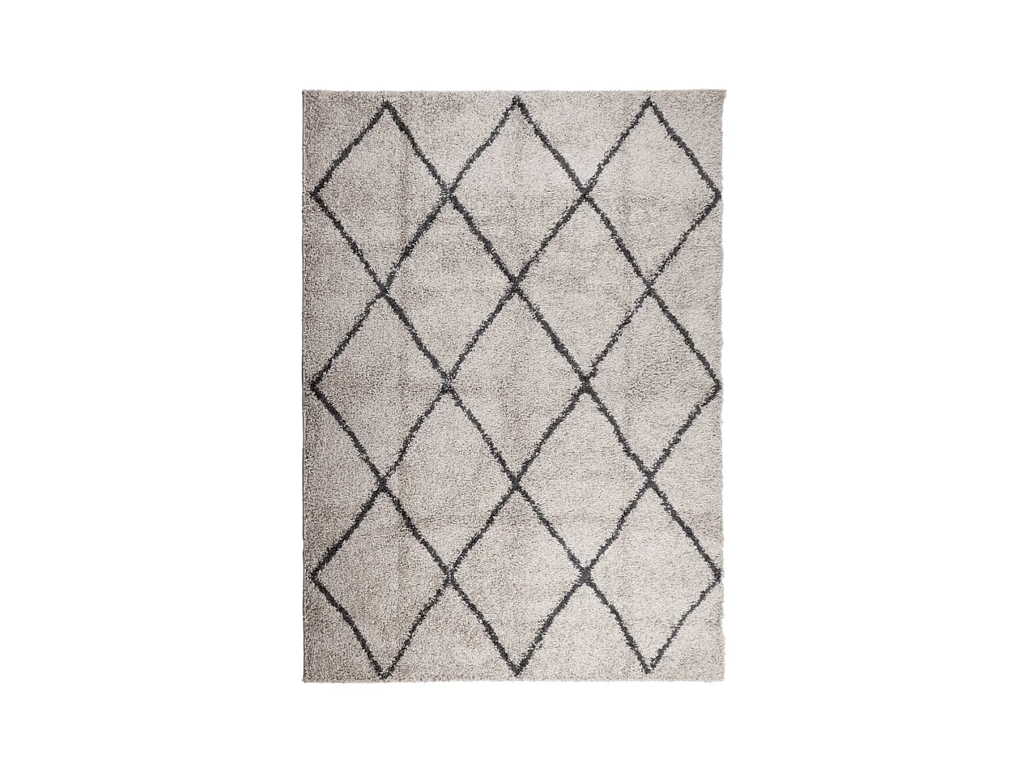 Vito  Tapis shaggy à poils longs moderne beige anthracite 200x280 cm