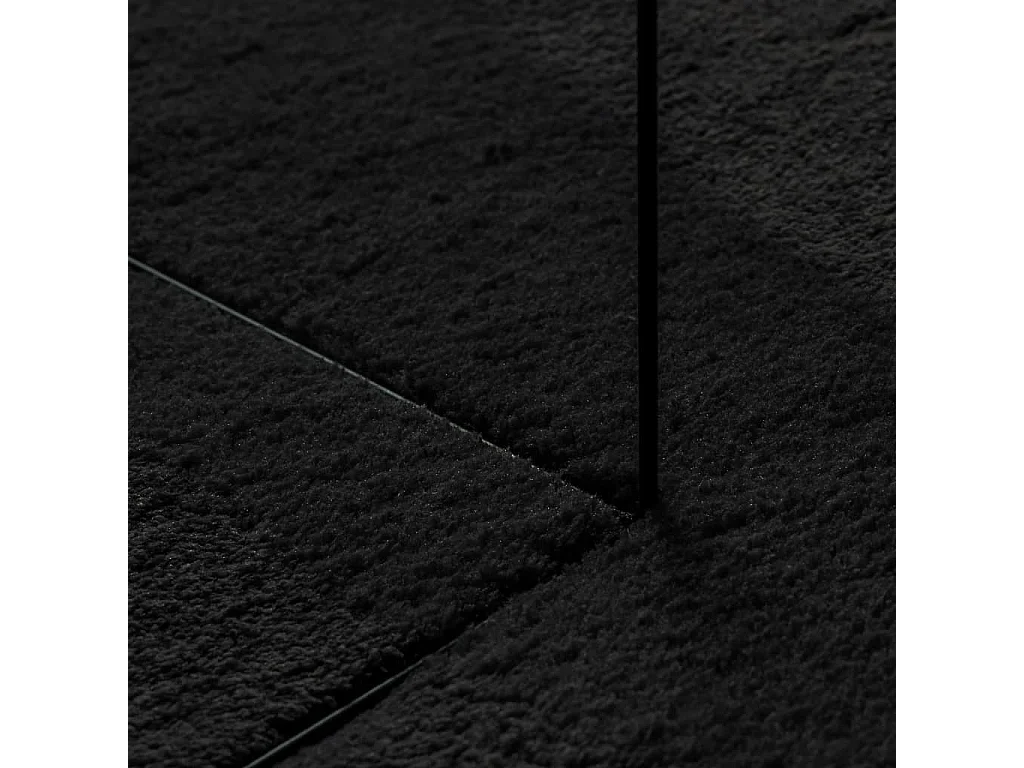 Hester  Teppich HUARTE Kurzflor Weich und Waschbar Schwarz 240x240 cm