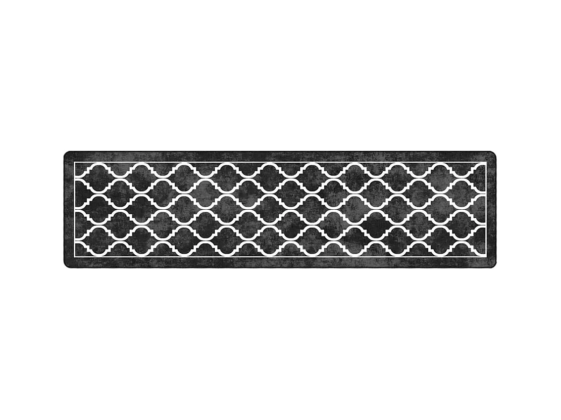 Elsje  Vloerkleed wasbaar anti-slip 80x300 cm zwart en wit