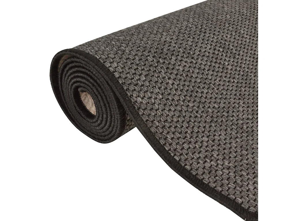 Overijse  Tapis de couloir aspect sisal anthracite 80x200 cm