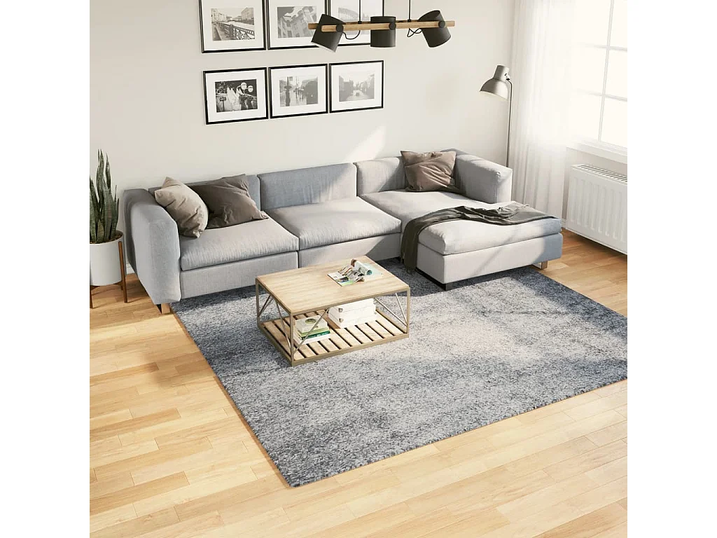 Vito  Tapis shaggy PAMPLONA poils longs moderne bleu 240x240 cm