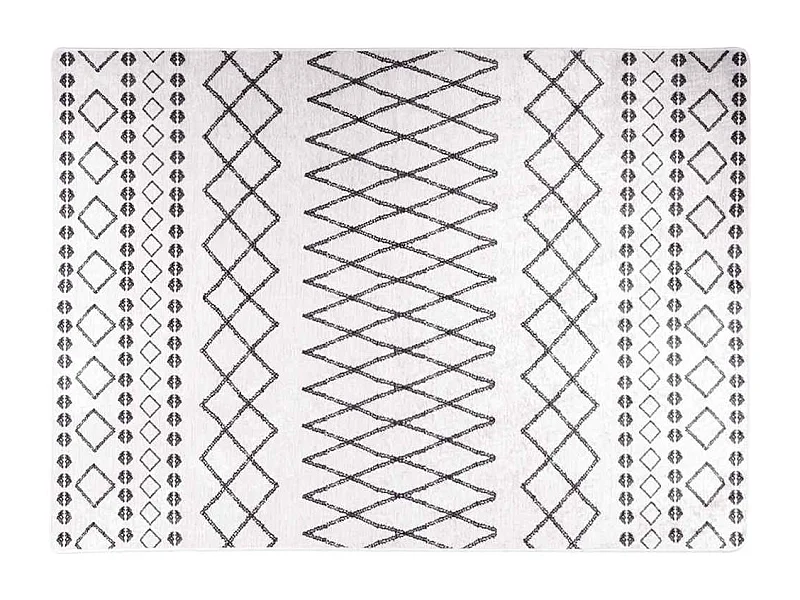 Elsje  Tappeto Lavabile 120x180 cm Nero e Bianco Antiscivolo