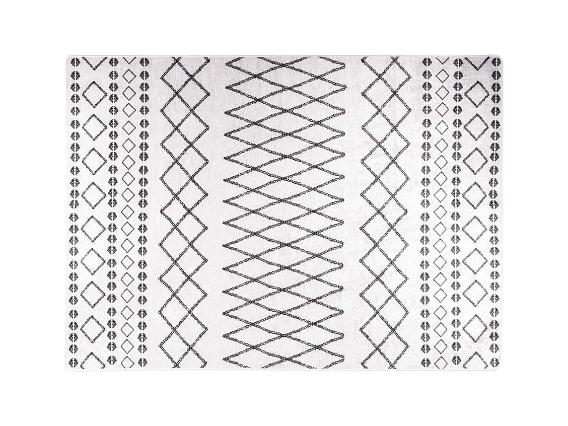Elsje  Tapis lavable antidérapant 120x180 cm noir et blanc