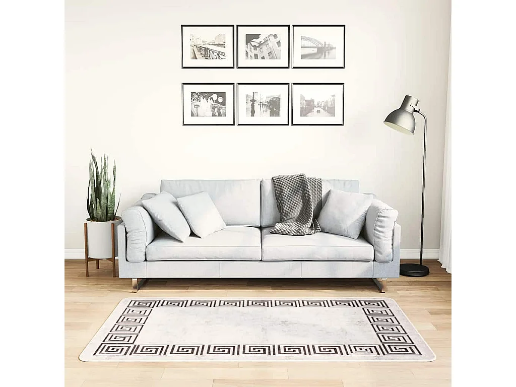 Elsje  Tapis lavable antidérapant 80x150 cm Beige clair