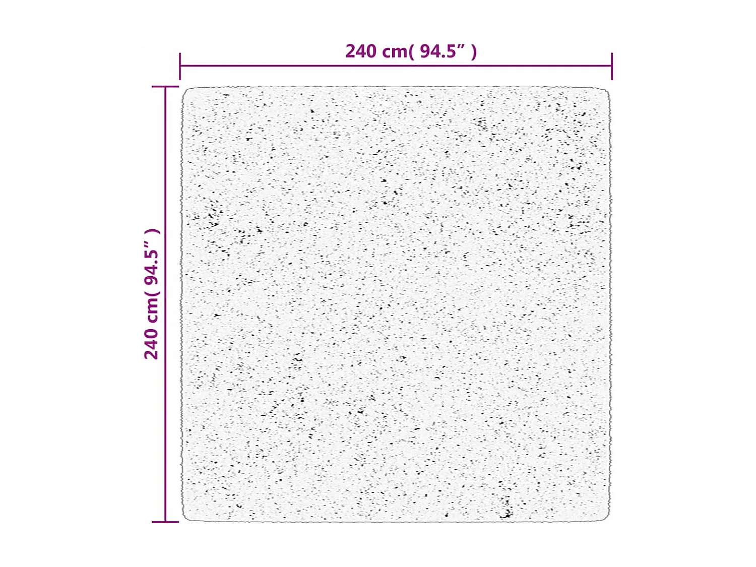 Sinto  Tapis OVIEDO à poils courts noir 240x240 cm