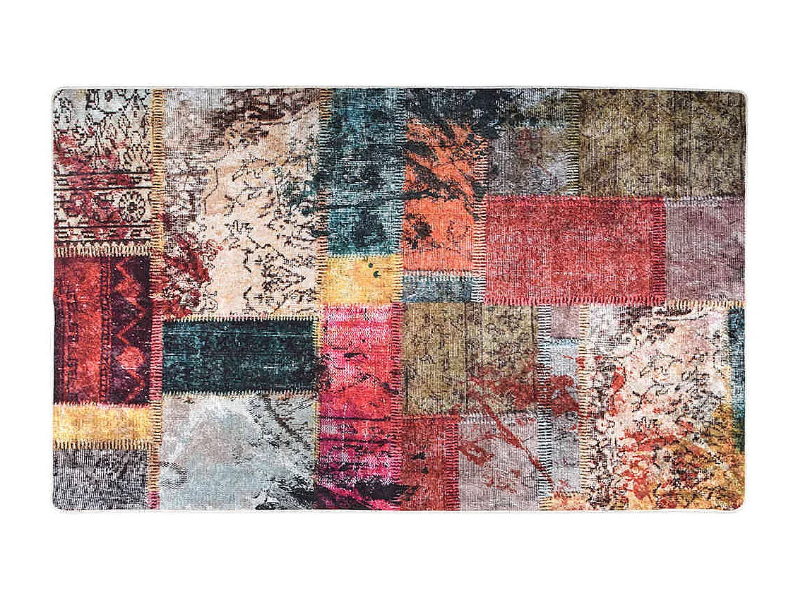 Elsje  Tapis lavable patchwork multicolore 120x170 cm antidérapant