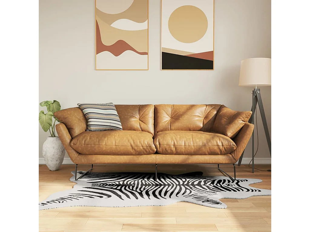 Luut  Tappeto Nero Bianco 120x170 Motivo Zebrato Lavabile Antiscivolo