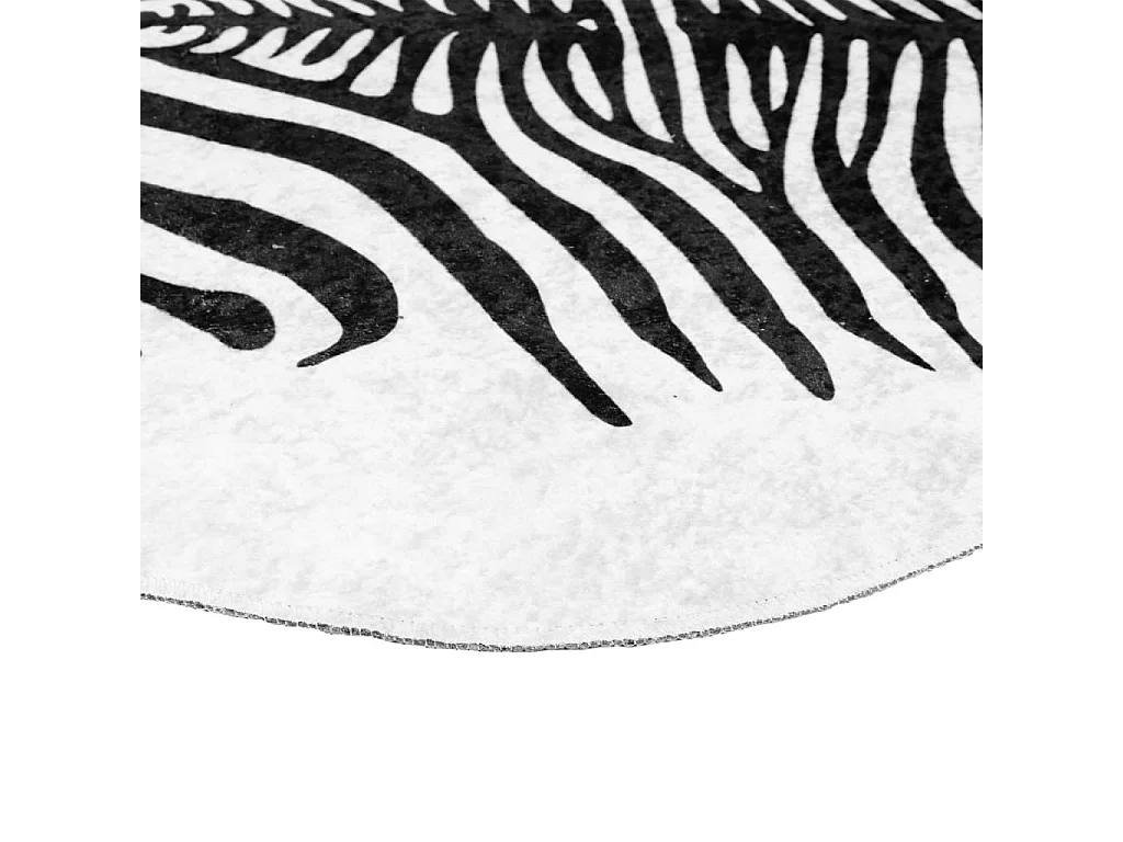 Luut  Tappeto Nero Bianco 120x170 Motivo Zebrato Lavabile Antiscivolo