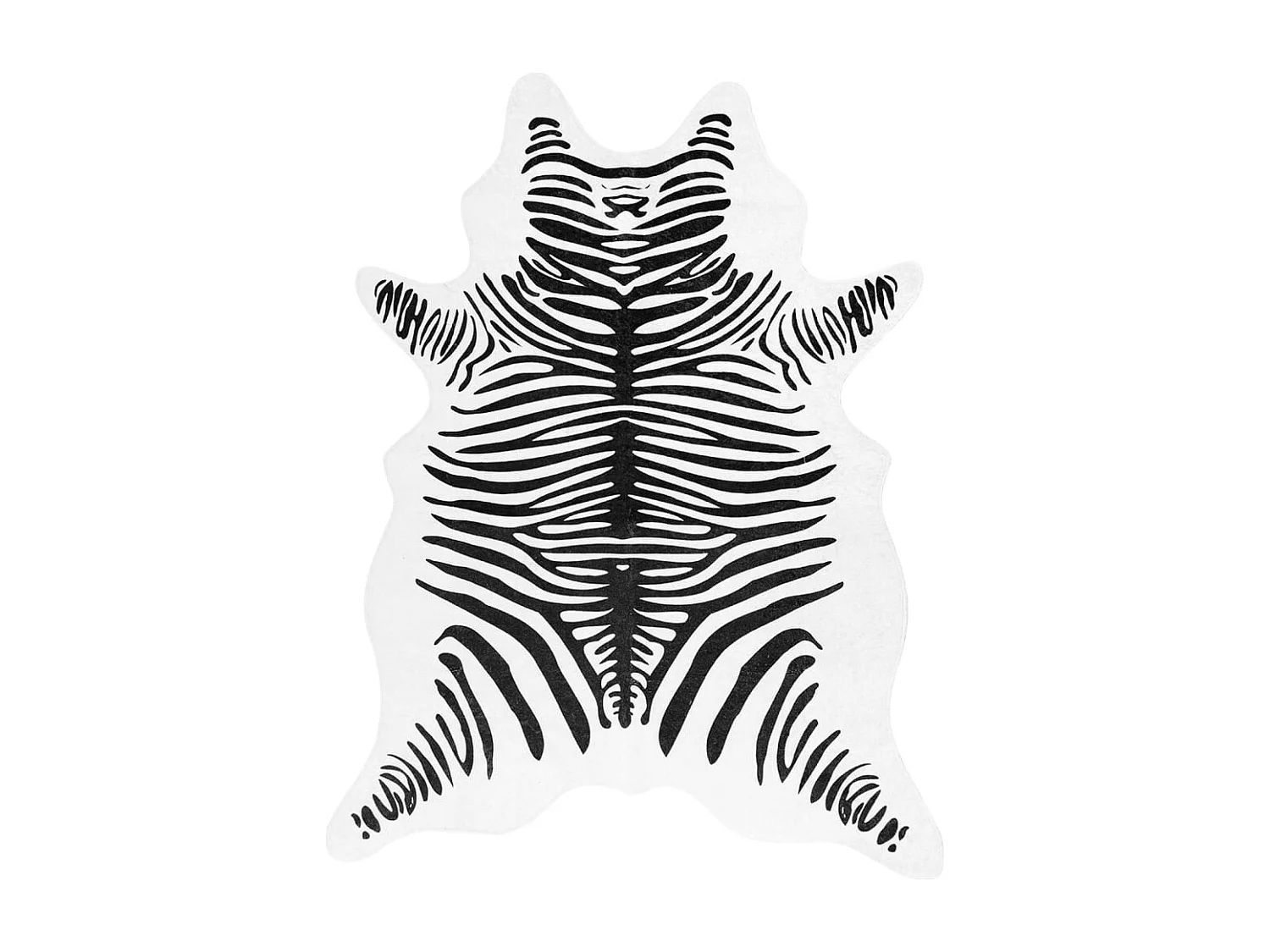 Luut  Vloerkleed zebrapatroon wasbaar anti-slip 120x170 cm zwart wit
